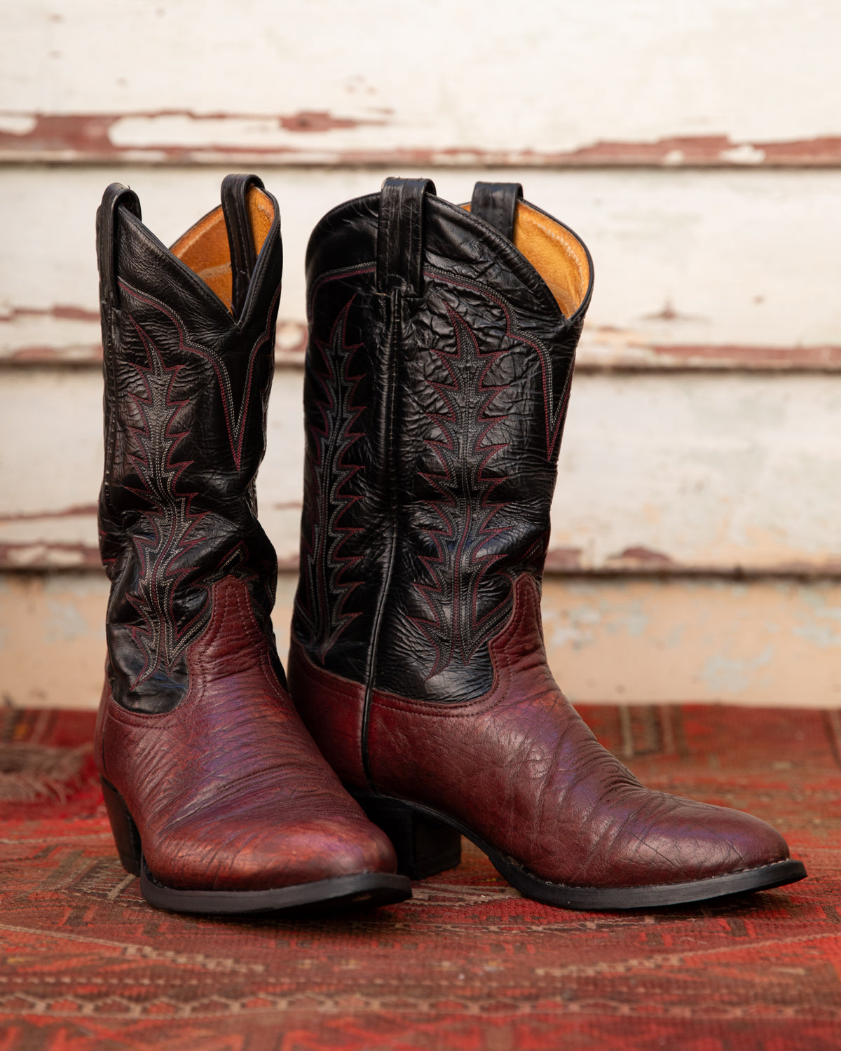 Vintage Tony Lama Wine Cowboy Boots (M)10D