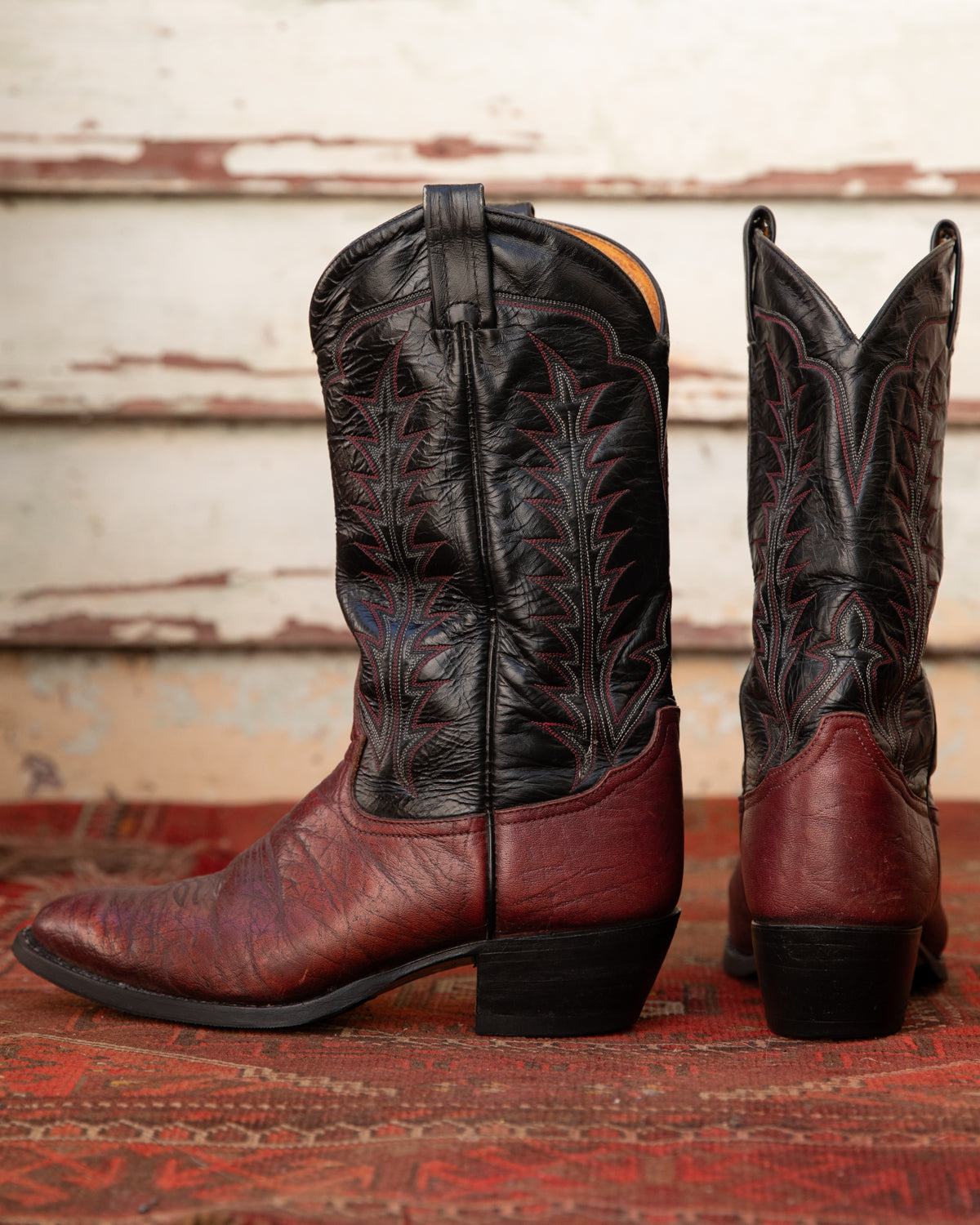 Vintage Tony Lama Wine Cowboy Boots (M)10D