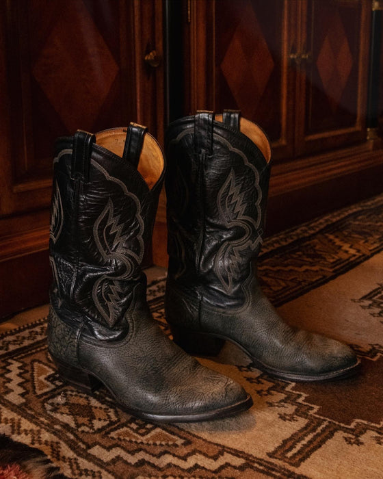 Tony Lama Charcoal Black Cowboy Boots 10