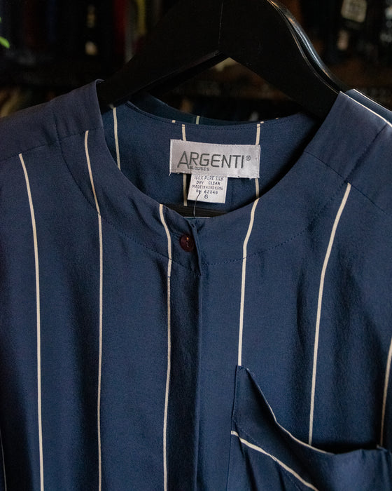 Vintage Stripe Silk Blouse