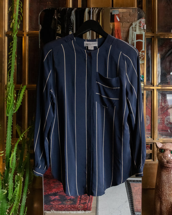 Vintage Stripe Silk Blouse