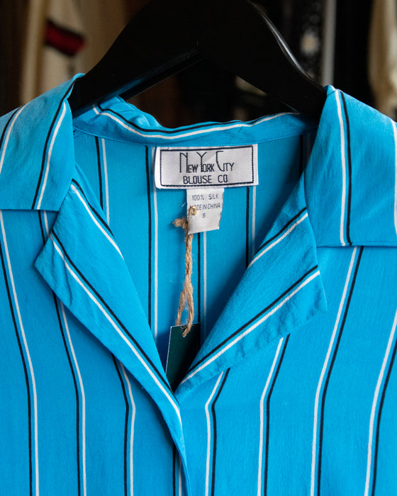Vintage Blue Stripe Blouse