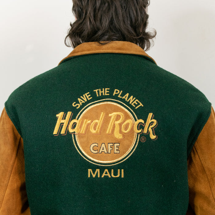 Vintage Hard Rock Green Bomber Jacket