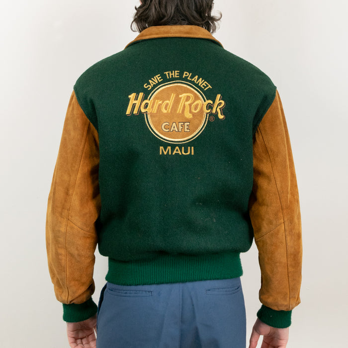 Vintage Hard Rock Green Bomber Jacket