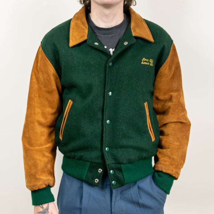 Vintage Hard Rock Green Bomber Jacket