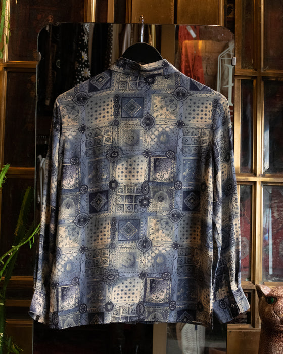 Vintage Retro Patterned SILK Blouse
