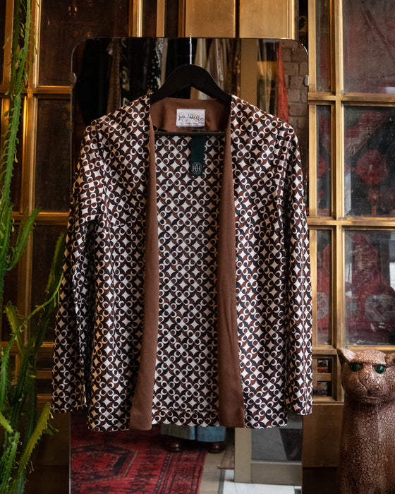 Retro 60s Brown Open Blouse
