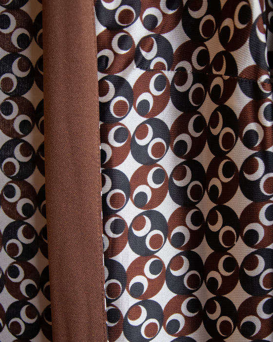 Retro 60s Brown Open Blouse
