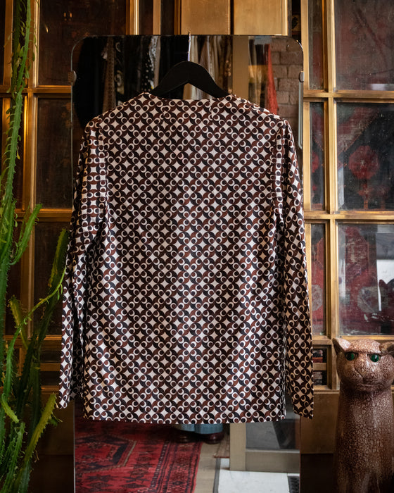 Retro 60s Brown Open Blouse