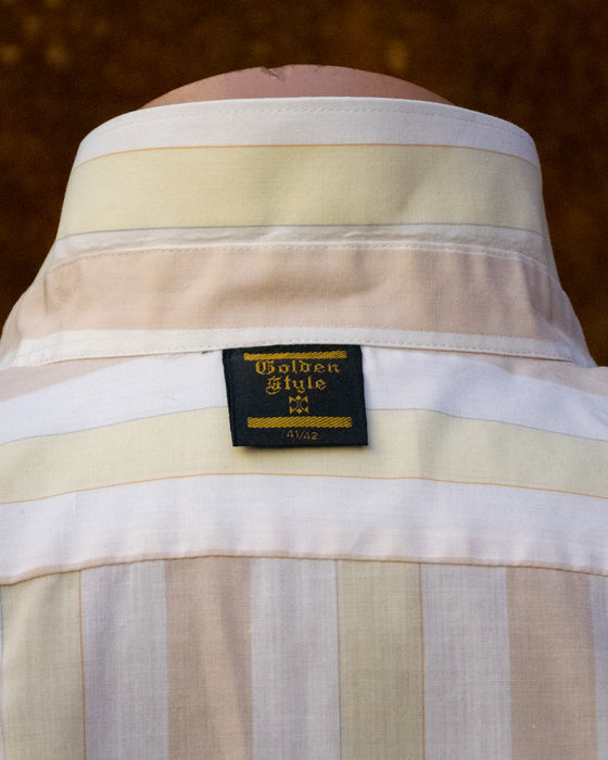 Vintage Golden Style Yellow Pink Stripe Shirt