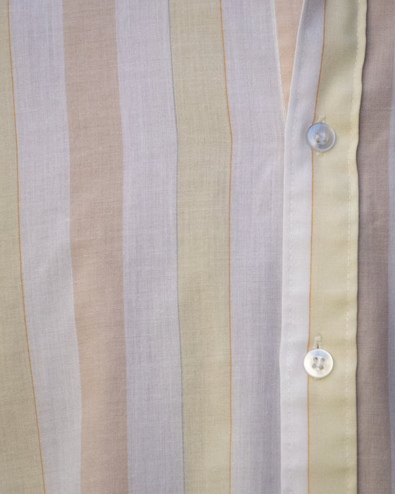 Vintage Golden Style Yellow Pink Stripe Shirt