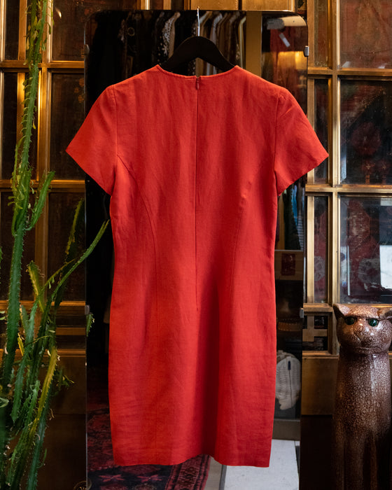 Vintage CR Red Linen Dress