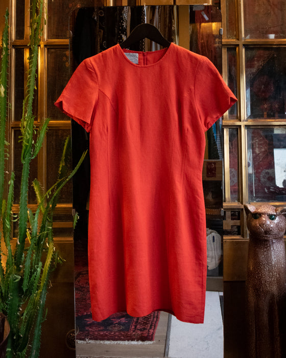 Vintage CR Red Linen Dress