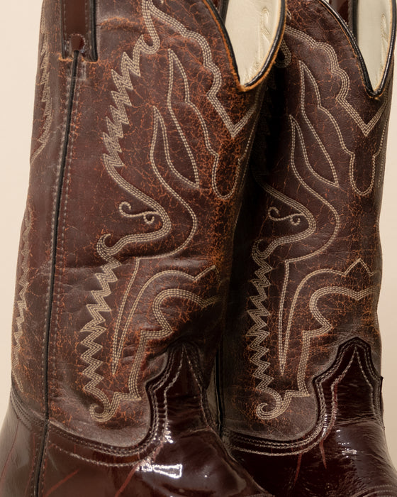 Durango Patent Leather Cowboy Boots 9W