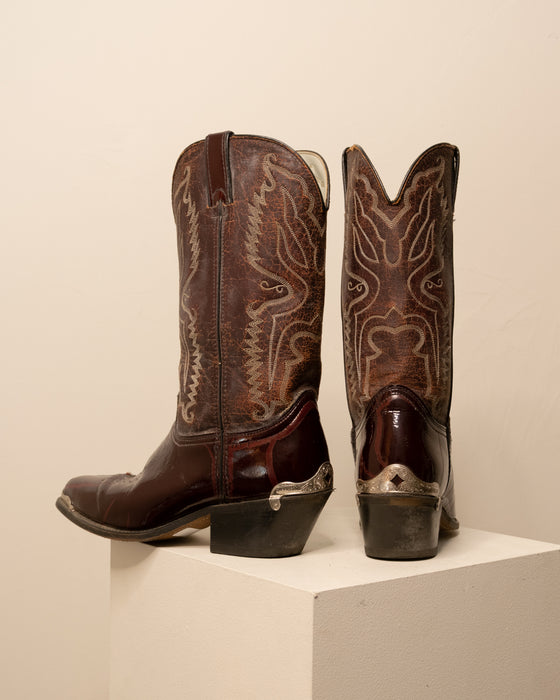 Durango Patent Leather Cowboy Boots 9W