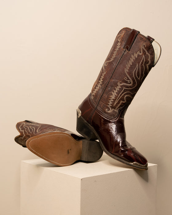 Durango Patent Leather Cowboy Boots 9W