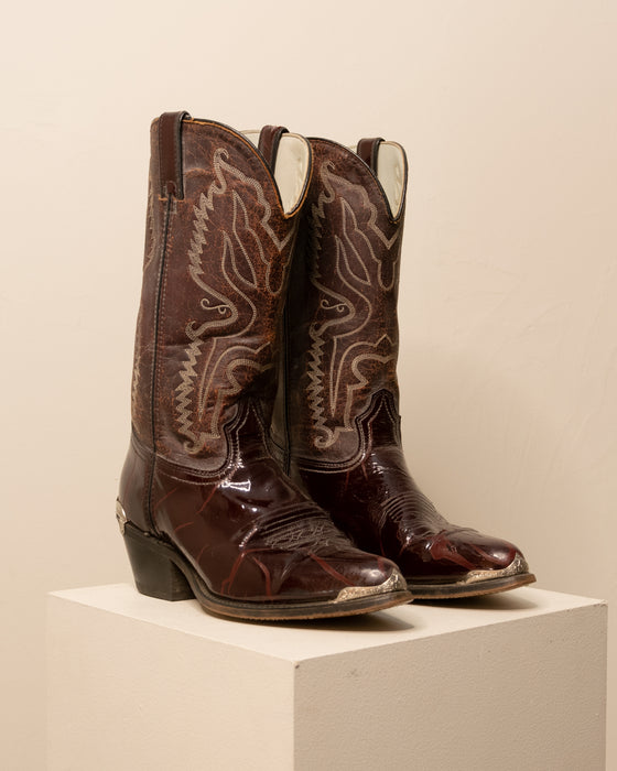 Durango Patent Leather Cowboy Boots 9W