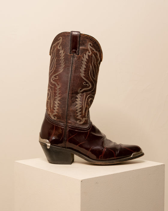 Durango Patent Leather Cowboy Boots 9W