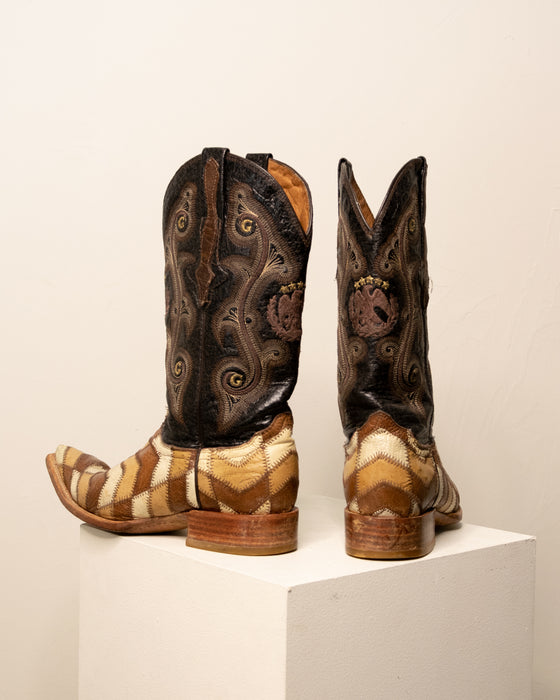 Patchwork Cowboy Boots Made in Mexico 9.5W