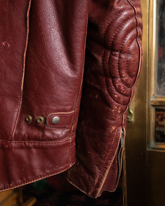 Vintage Mars Burgundy Leather Biker Jacket