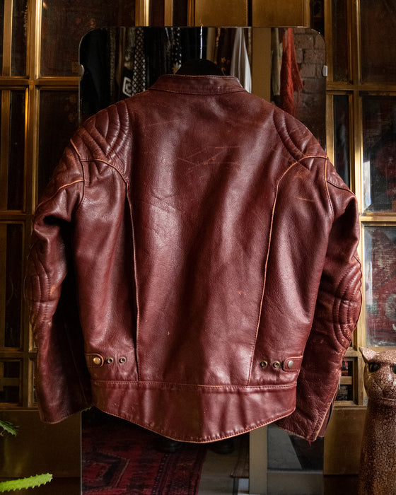 Vintage Mars Burgundy Leather Biker Jacket
