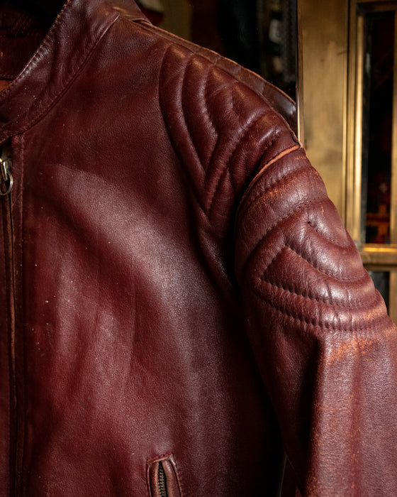 Vintage Mars Burgundy Leather Biker Jacket