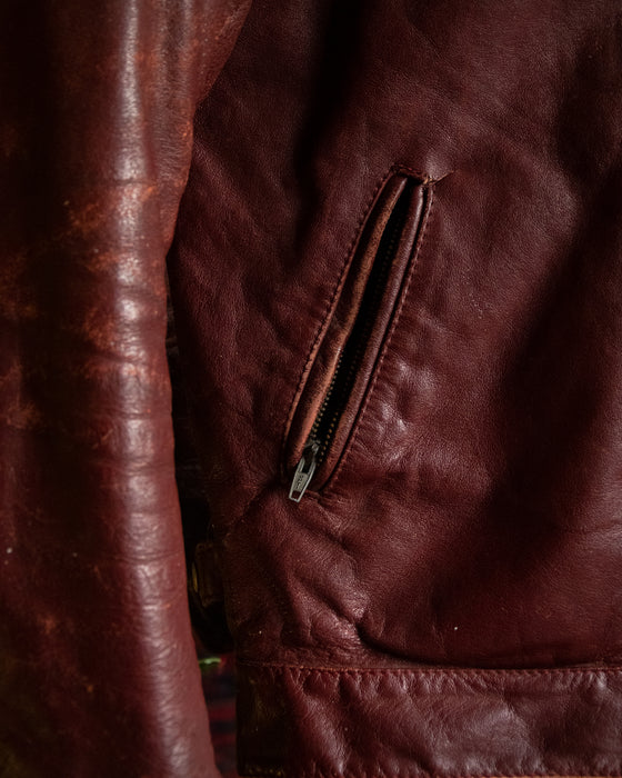 Vintage Mars Burgundy Leather Biker Jacket