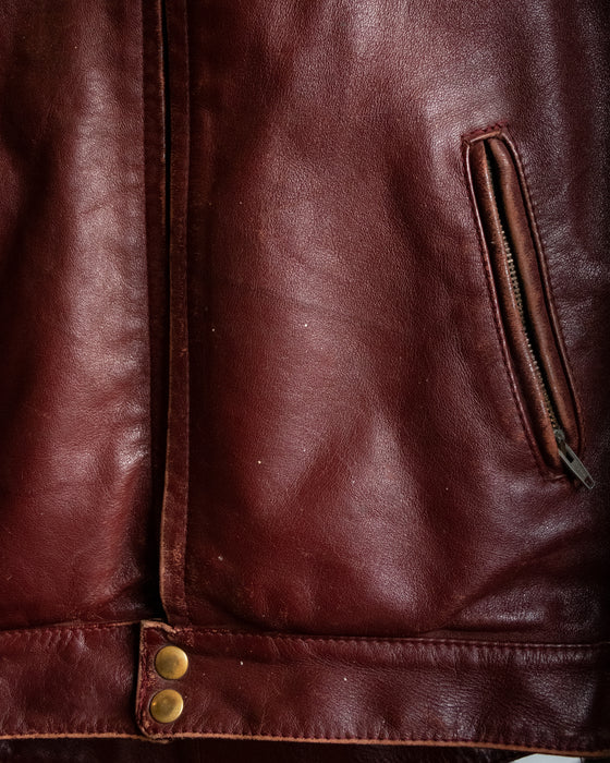 Vintage Mars Burgundy Leather Biker Jacket