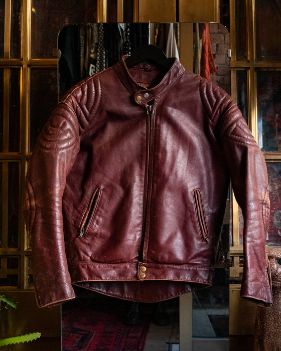 Vintage Mars Burgundy Leather Biker Jacket