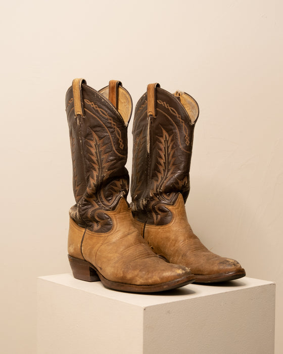 Vintage Leather Cowboy Boots Well Worn AS IS