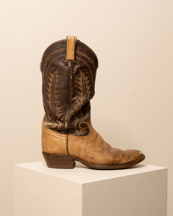 Vintage Leather Cowboy Boots Well Worn AS IS