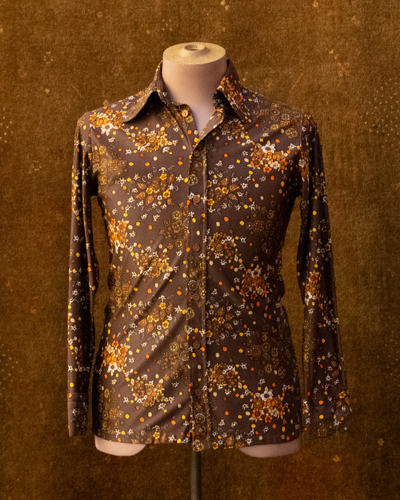 70s Retro Cavalier Button Up  Shirt