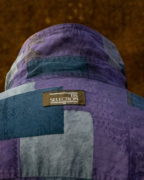 Vintage 100% Silk Purple Patterned Shirt