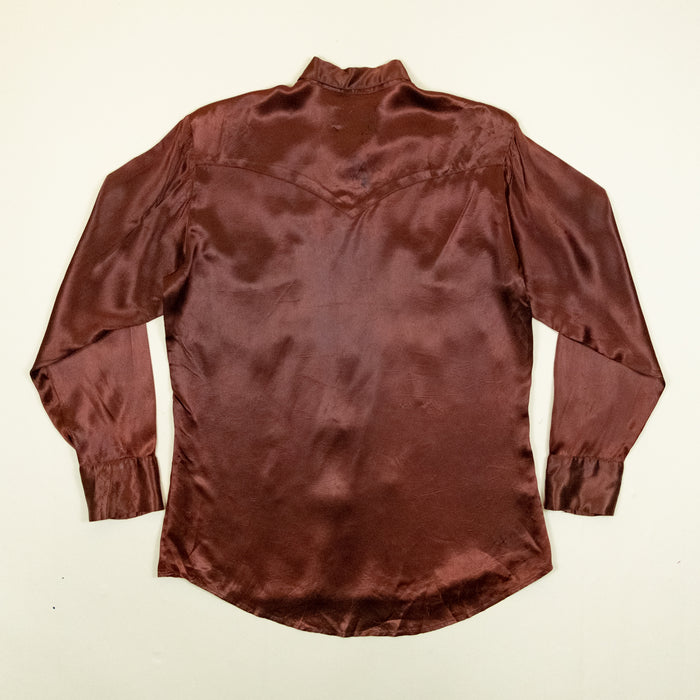 Vintage Brahman's Burgundy Satin Western Shirt