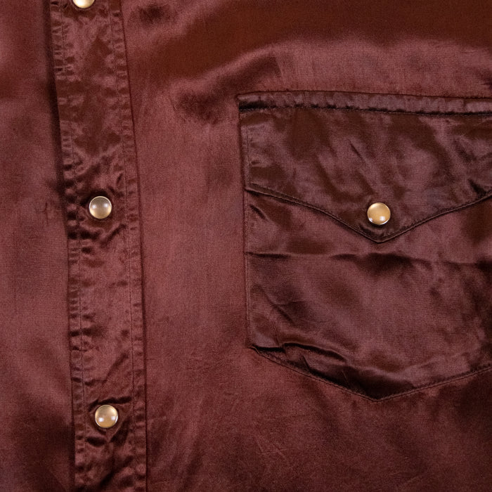 Vintage Brahman's Burgundy Satin Western Shirt