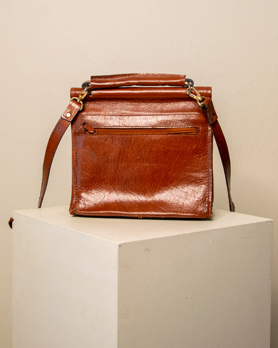 Vintage Classic Brown Leather Handbag