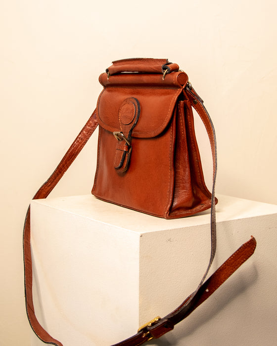 Vintage Classic Brown Leather Handbag