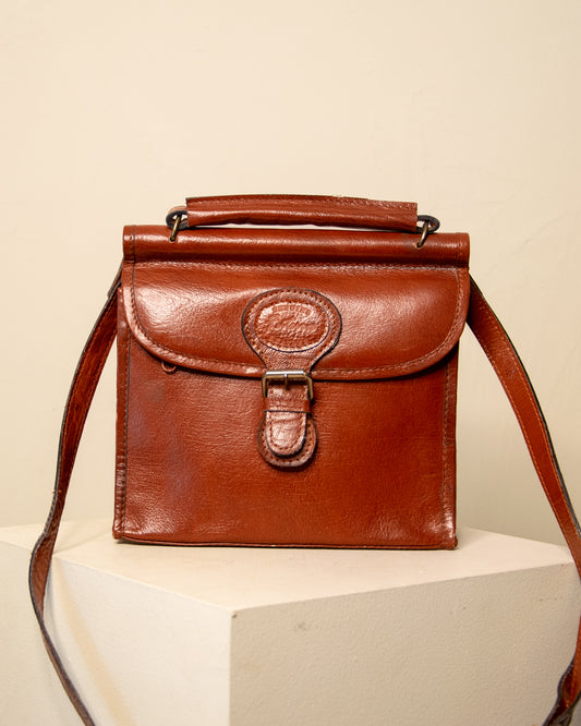 Vintage Classic Brown Leather Handbag