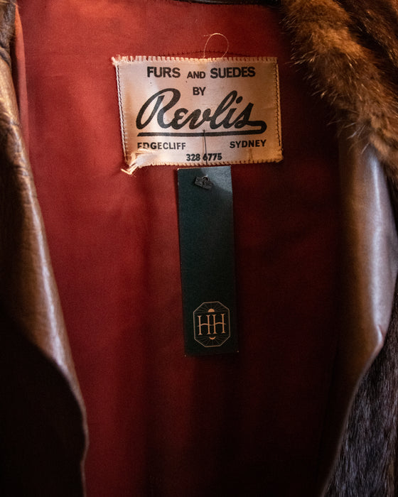 Vintage Revlis Mink Fur Leather Jacket