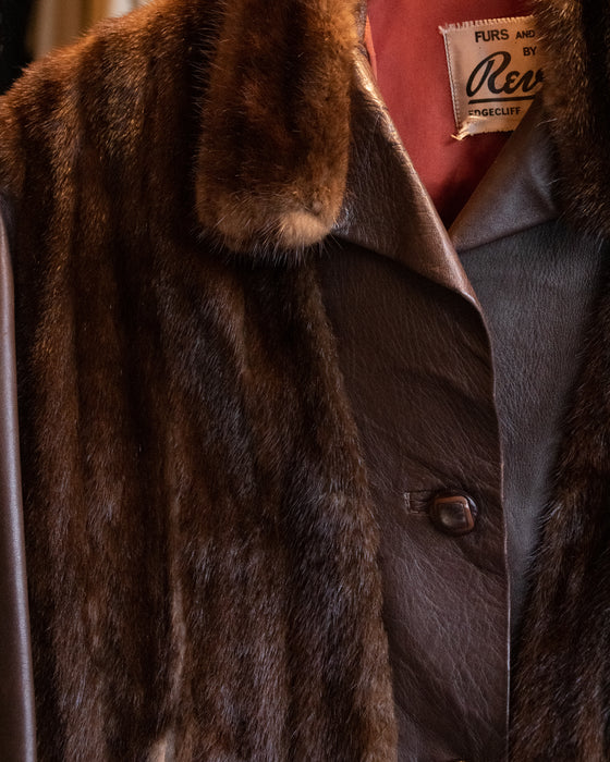 Vintage Revlis Mink Fur Leather Jacket
