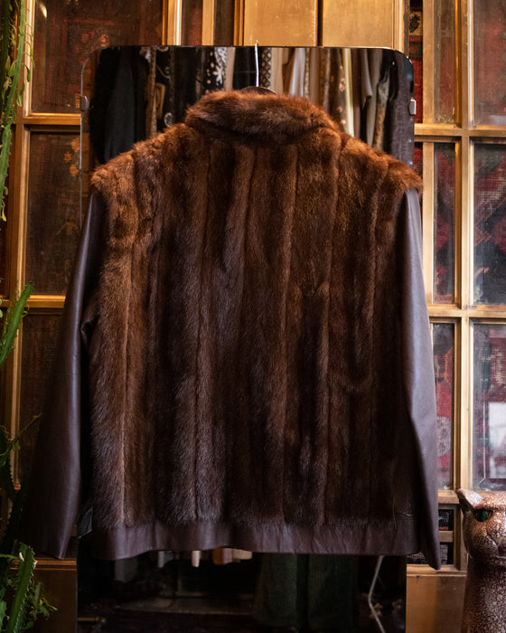 Vintage Revlis Mink Fur Leather Jacket