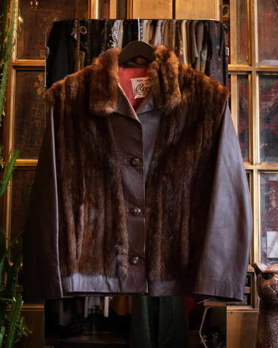 Vintage Revlis Mink Fur Leather Jacket