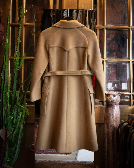 Vintage Beige Tailored Wool Coat Paris