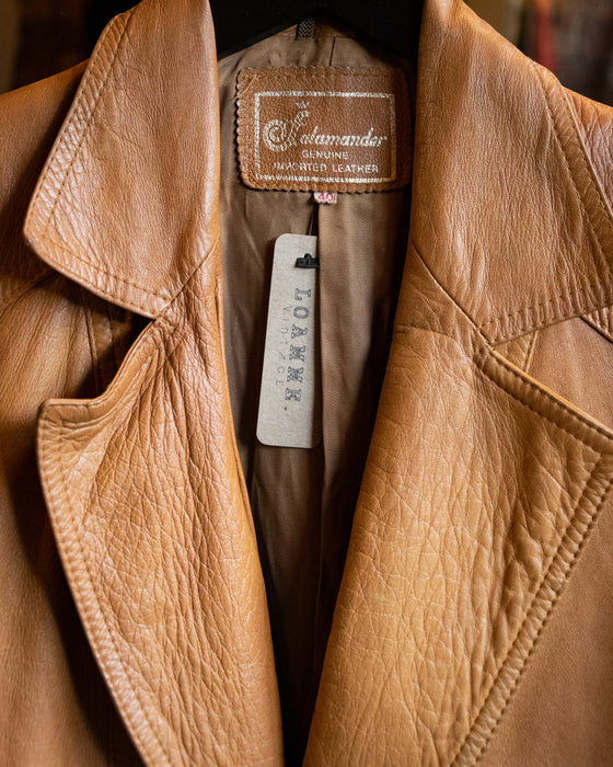 Vintage Salamandar Light Tan Leather Jacket