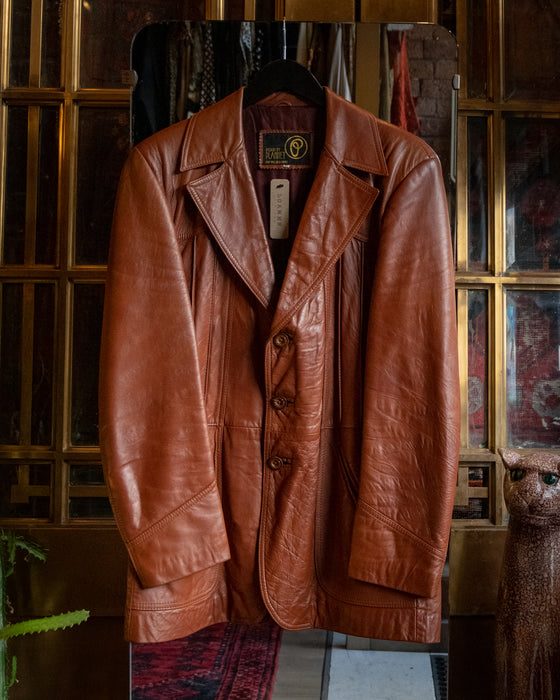 Vintage Chestnut Brown Leather Jacket