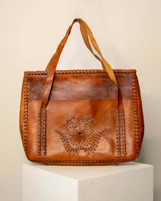 Vintage Braided Leather Handbag