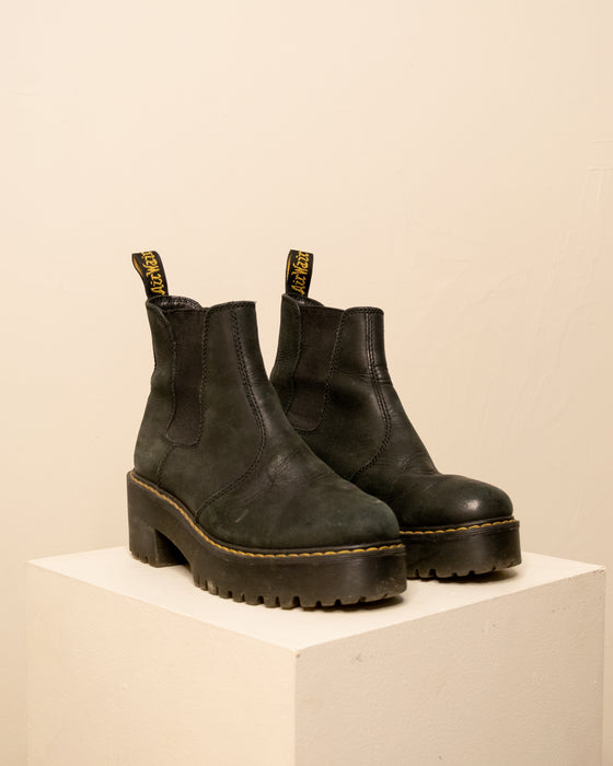Dr Marten Black Heeled Chelsea Boots