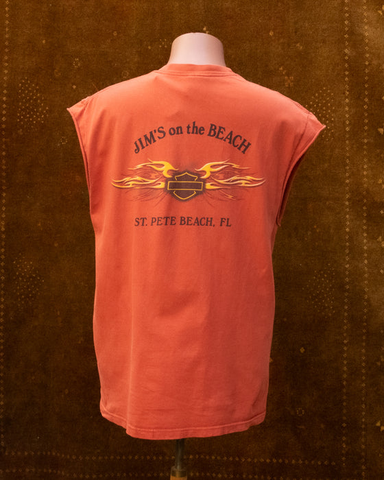 Harley Davidson Sleeveless Orange Tee