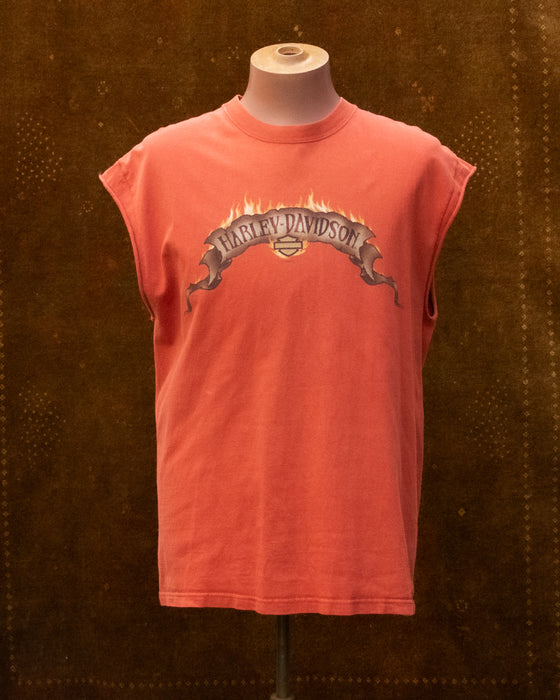 Harley Davidson Sleeveless Orange Tee