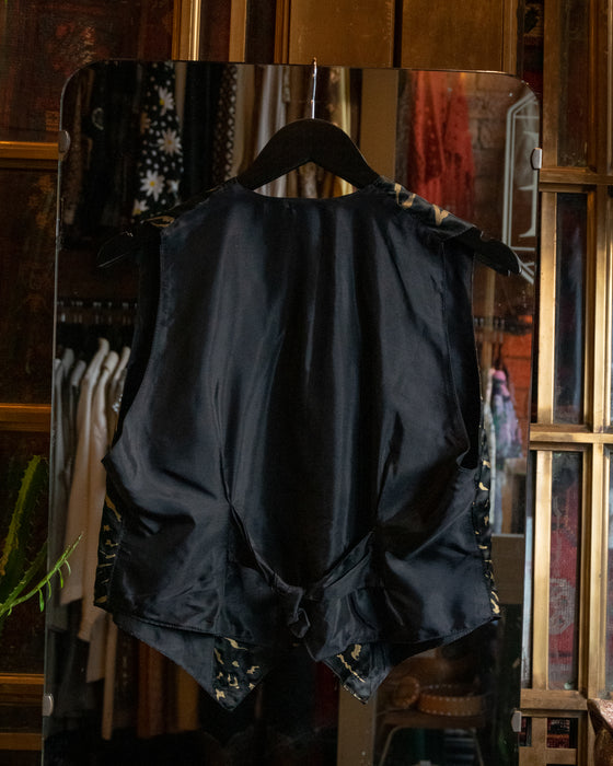 Black & Gold Animal Print Waistcoat